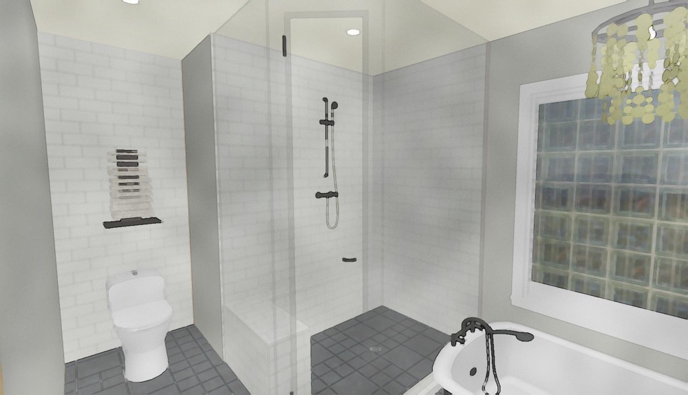 Cascia Drive Bathroom Render | Creative Touch Kelowna Interior Design